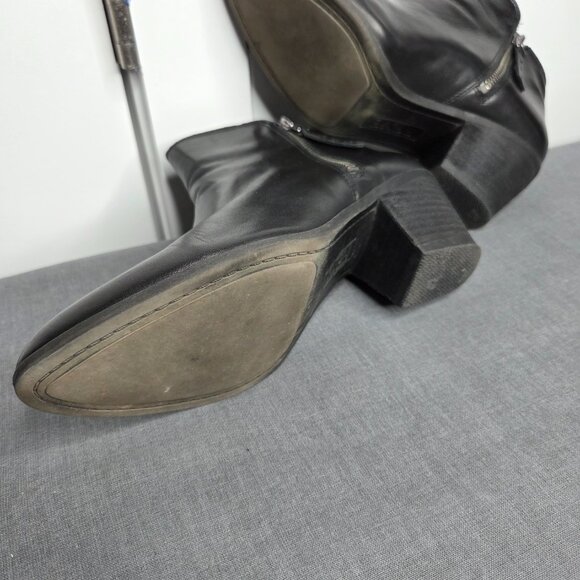 Frye Sacha Moto Shortie Black Italian Leather Bootie Ankle Boots Women's Size 8 - Picture 10 of 14